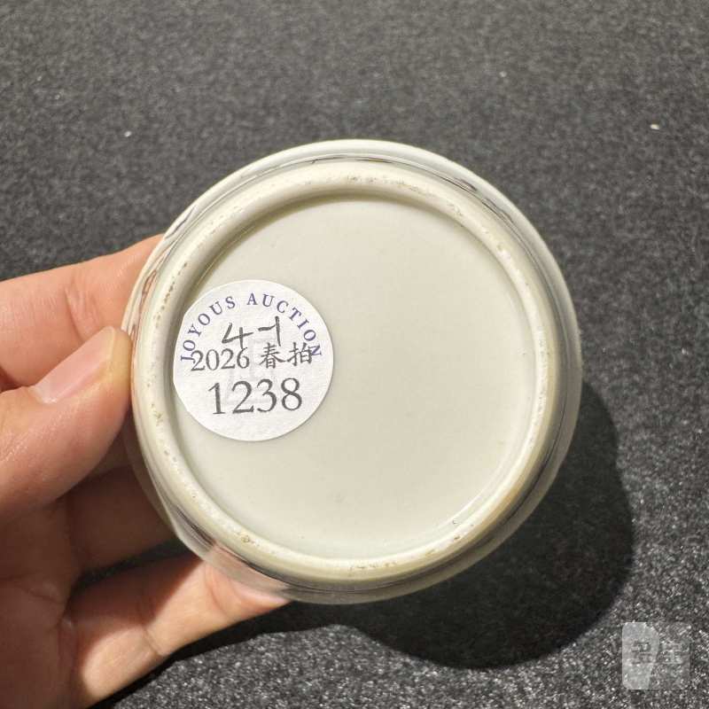 清雍正 墨彩人物故事图马蹄杯一组四件 - 图24